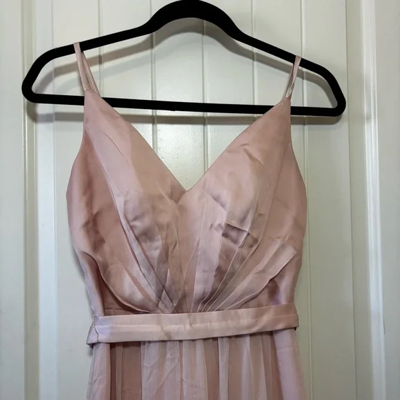 White by Vera Wang Blush Pink Formal Dress size 0 Sheer Corset Back A1